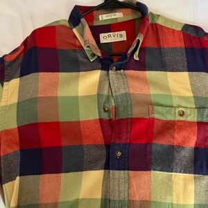 Orvis Men's Colorful Plaid Button Down Shirt